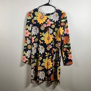 ASOS Retro Floral Long Sleeve Dress